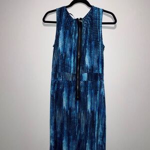 T Tahari Blue and Black Maxi Dress